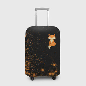 Чехол для чемодана 3D с принтом Foxy - Paint в Новосибирске, 86% полиэфир, 14% спандекс | двустороннее нанесение принта, прорези для ручек и колес | fox | foxy | взрыв | животные | краска | лиенок | лис | лиса | лисами | лисий | лисичка | лисичкой | лисой | лисы | милая | милота | милые | рыжая | рыжие