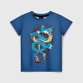 Детская футболка 3D с принтом Gyarados в Новосибирске, 100% гипоаллергенный полиэфир | прямой крой, круглый вырез горловины, длина до линии бедер, чуть спущенное плечо, ткань немного тянется | anime | dragon ball | pokemon | poket monster | poketmon | аниме | анимэ | гирадос | драконий жемчуг | карманные монстры | покемон