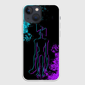 Чехол для iPhone 13 mini с принтом НЕОНОВЫЙ СИРЕНОГОЛОВЫЙ в Новосибирске,  |  | neon | siren head | игра | монстр | неон | сиреноголовый | существо | хоррор