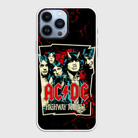 Чехол для iPhone 13 Pro Max с принтом AC DC HIGHWAY TO HELL в Новосибирске,  |  | Тематика изображения на принте: ac dc | angus young. | back in black | brian johnson | hells bells | highway to hell | rock | thunderstruck | tnt | ангус янг | брайан джонсон | группа | музыка | рок | эйси диси