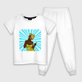 Детская пижама хлопок с принтом WOW в Новосибирске, 100% хлопок |  брюки и футболка прямого кроя, без карманов, на брюках мягкая резинка на поясе и по низу штанин
 | Тематика изображения на принте: девушка | комиксы | отрисовка | поп врт