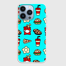 Чехол для iPhone 13 Pro с принтом Вкусняхи из Макдака в Новосибирске,  |  | бургер | вкусняхи | еда | кола | мак | напиток | печеньки | пицца | яйцо.