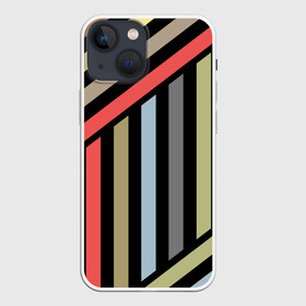 Чехол для iPhone 13 mini с принтом Абстрактный полосатый  узор в Новосибирске,  |  | абстрактный | геометрический | желтый | молодежный | оливковый | разноцветный | ретро | современный | черный