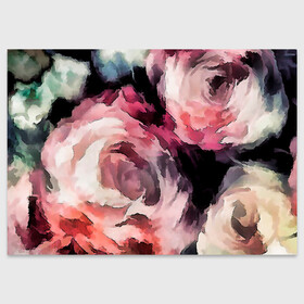 Поздравительная открытка с принтом Абстрактные розы  в Новосибирске, 100% бумага | плотность бумаги 280 г/м2, матовая, на обратной стороне линовка и место для марки
 | абстрактные цветы | абстрактный | букет роз | модный | молодежный | розы | современный | текстура | цветочный