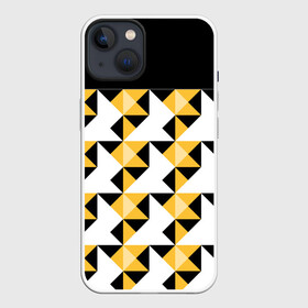 Чехол для iPhone 13 с принтом Черно желтый геометрический в Новосибирске,  |  | абстрактный | геометрический | желтый | молодежный | мужской | разноцветный | современный | черный