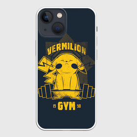 Чехол для iPhone 13 mini с принтом Vermilion gym в Новосибирске,  |  | anime | pokemon | poket monster | poketmon | аниме | анимэ | вермилион | карманные монстры | покемон | спорт | спортзал | спортсменам