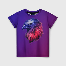 Детская футболка 3D с принтом Вольная птица в Новосибирске, 100% гипоаллергенный полиэфир | прямой крой, круглый вырез горловины, длина до линии бедер, чуть спущенное плечо, ткань немного тянется | eagle | falcon | hawk | орел | сокол | ястреб
