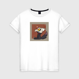 Женская футболка хлопок с принтом совиный дом:кинг в Новосибирске, 100% хлопок | прямой крой, круглый вырез горловины, длина до линии бедер, слегка спущенное плечо | бабочка | квадрат | кинг | монстр | череп