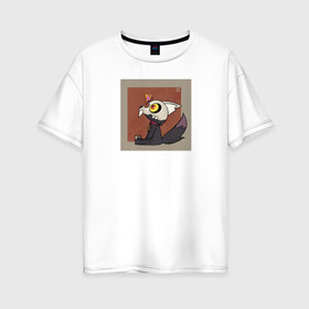 Женская футболка хлопок Oversize с принтом совиный дом:кинг в Новосибирске, 100% хлопок | свободный крой, круглый ворот, спущенный рукав, длина до линии бедер
 | бабочка | квадрат | кинг | монстр | череп