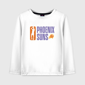 Детский лонгслив хлопок с принтом NBA - Suns в Новосибирске, 100% хлопок | круглый вырез горловины, полуприлегающий силуэт, длина до линии бедер | basketball | mvp | nba | phoenix | sport | streetball | suns | аризона | баскетбол | игра | крис пол | мяч | нба | санс | спорт | стритбол | тренер | финикс | чемпион