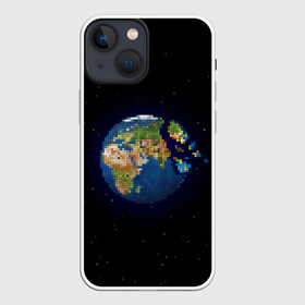 Чехол для iPhone 13 mini с принтом Разрушение земли в Новосибирске,  |  | art | pixel | pixelart | звезды | земля | земля в космосе | космос | пиксели | пиксель | пиксельарт | разрушение земли