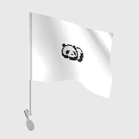Флаг для автомобиля с принтом Панда в Новосибирске, 100% полиэстер | Размер: 30*21 см | art | pixel | pixelart | милаха | милая панда | панда | панда пиксель арт | пиксели | пиксель | пиксельарт | спящая панда