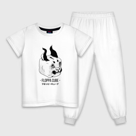 Детская пижама хлопок с принтом Floppa Cube в Новосибирске, 100% хлопок |  брюки и футболка прямого кроя, без карманов, на брюках мягкая резинка на поясе и по низу штанин
 | flopa | floppa | каракал | кот мем | мем с котом | русский кот | шлёпа