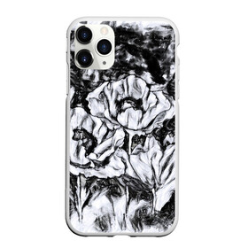Чехол для iPhone 11 Pro матовый с принтом Черно-белый узор. Маки. в Новосибирске, Силикон |  | Тематика изображения на принте: абстрактные цветы | маки | модный | рисунок | современный | цветочный фон | цветы | черно белый
