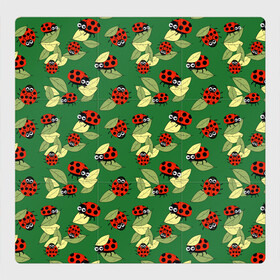 Магнитный плакат 3Х3 с принтом Божьи коровки на зеленом фоне в Новосибирске, Полимерный материал с магнитным слоем | 9 деталей размером 9*9 см | autumn | beetles | childrens | green | hide and seek | insects | ladybugs | leaves | play | print | red | summer | watch | yellow | божьи коровки | детский | желтые | жуки | зеленые | играют | красные | лето | листья | насекомые | осень | принт | прятки |