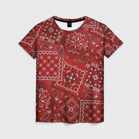 Женская футболка 3D с принтом БЛАДС | BLOODS в Новосибирске, 100% полиэфир ( синтетическое хлопкоподобное полотно) | прямой крой, круглый вырез горловины, длина до линии бедер | bloods gang. | crips | банда бладс | крипс | кружево