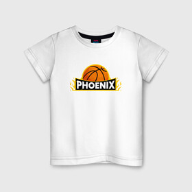 Детская футболка хлопок с принтом Phoenix Basketball в Новосибирске, 100% хлопок | круглый вырез горловины, полуприлегающий силуэт, длина до линии бедер | basketball | mvp | nba | phoenix | sport | streetball | suns | аризона | баскетбол | игра | крис пол | мяч | нба | санс | спорт | стритбол | тренер | финикс | чемпион