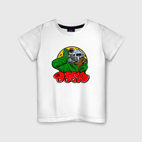 Детская футболка хлопок с принтом Doom Rappin в Новосибирске, 100% хлопок | круглый вырез горловины, полуприлегающий силуэт, длина до линии бедер | black | doom | hip hop | mf doom | music | old school | rap | граффити | диджей | кассета | маска | музыка | олдскул | рэп | рэпер | хип хоп