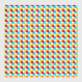 Магнитный плакат 3Х3 с принтом Красочные кубы в Новосибирске, Полимерный материал с магнитным слоем | 9 деталей размером 9*9 см | Тематика изображения на принте: квадраты | кубы | паттерн | пиксели | разноцветный