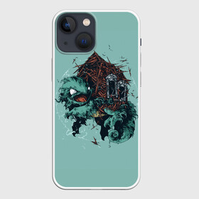 Чехол для iPhone 13 mini с принтом Домик Сквиртла в Новосибирске,  |  | Тематика изображения на принте: anime | pokemon | poket monster | poketmon | squirtle | аниме | анимэ | карманные монстры | покемон | сквиртл