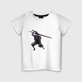 Детская футболка хлопок с принтом Artorias в Новосибирске, 100% хлопок | круглый вырез горловины, полуприлегающий силуэт, длина до линии бедер | artorias | boss | soul | арториас | босс | души | темные души