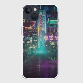 Чехол для iPhone 13 с принтом Neon Tokyo в Новосибирске,  |  | anime | cyber | cyberpunk | japan | japanese | neon | retro | retro wave | road | street | tokyo | wave | аниме | дорога | иероглифы | кибер | киберпанк | неон | неоновый | ночной токио | ночь | ретро | свет | токио | улица | уличный | эстетика