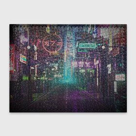 Обложка для студенческого билета с принтом Neon Tokyo в Новосибирске, натуральная кожа | Размер: 11*8 см; Печать на всей внешней стороне | anime | cyber | cyberpunk | japan | japanese | neon | retro | retro wave | road | street | tokyo | wave | аниме | дорога | иероглифы | кибер | киберпанк | неон | неоновый | ночной токио | ночь | ретро | свет | токио | улица | уличный | эстетика