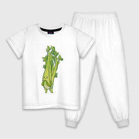 Детская пижама хлопок с принтом Сельдерей в Новосибирске, 100% хлопок |  брюки и футболка прямого кроя, без карманов, на брюках мягкая резинка на поясе и по низу штанин
 | арт | зелень | мило | милота | овощ | овощи | рисунок | свежие овощи | свежий овощ | свежий продукт | сельдерей