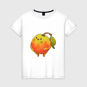 Женская футболка хлопок с принтом Яблочко в Новосибирске, 100% хлопок | прямой крой, круглый вырез горловины, длина до линии бедер, слегка спущенное плечо | арт | ветка | веточка | лист | листочек | мило | милота | рисунок | свежие фрукты | свежий продукт | свежий фрукт | фрукт | фрукты | яблоко | яблочко