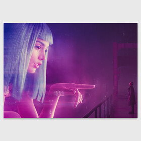 Поздравительная открытка с принтом Blade Runner знаменитый кадр в Новосибирске, 100% бумага | плотность бумаги 280 г/м2, матовая, на обратной стороне линовка и место для марки
 | blade runner 2049 | cyberpunk | future | hologram | neon | ryan gosling | бегущий по лезвию 2049 | будущее | голограмма | киберпанк | неон | райан гослинг | фильмы