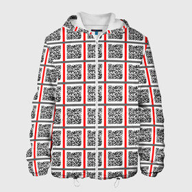 Мужская куртка 3D с принтом Почитай Игнатова QR в Новосибирске, ткань верха — 100% полиэстер, подклад — флис | прямой крой, подол и капюшон оформлены резинкой с фиксаторами, два кармана без застежек по бокам, один большой потайной карман на груди. Карман на груди застегивается на липучку | code | qr | square | квадраты | клетка | код | узор