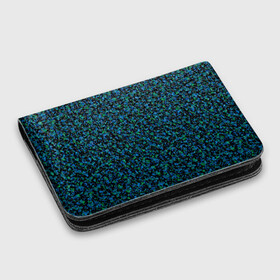 Картхолдер с принтом с принтом Абстрактный зелено-синий узор  в Новосибирске, натуральная матовая кожа | размер 7,3 х 10 см; кардхолдер имеет 4 кармана для карт; | Тематика изображения на принте: абстрактный | вкрапления | зеленый | молодежный | мраморный | синий | современный | черный и синий