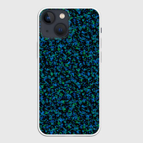 Чехол для iPhone 13 mini с принтом Абстрактный зелено синий узор в Новосибирске,  |  | абстрактный | вкрапления | зеленый | молодежный | мраморный | синий | современный | черный и синий