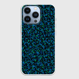 Чехол для iPhone 13 Pro с принтом Абстрактный зелено синий узор в Новосибирске,  |  | Тематика изображения на принте: абстрактный | вкрапления | зеленый | молодежный | мраморный | синий | современный | черный и синий