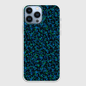 Чехол для iPhone 13 Pro Max с принтом Абстрактный зелено синий узор в Новосибирске,  |  | Тематика изображения на принте: абстрактный | вкрапления | зеленый | молодежный | мраморный | синий | современный | черный и синий