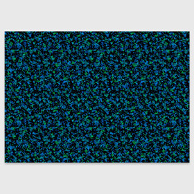 Поздравительная открытка с принтом Абстрактный зелено-синий узор  в Новосибирске, 100% бумага | плотность бумаги 280 г/м2, матовая, на обратной стороне линовка и место для марки
 | абстрактный | вкрапления | зеленый | молодежный | мраморный | синий | современный | черный и синий