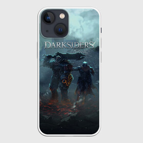 Чехол для iPhone 13 mini с принтом Darksiders | Гнев Войны (Z) в Новосибирске,  |  | azrael | darksiders | darksiders 2 | darksiders 3 | griever | silitha | tiamat | ulthane | vulgrim | wrath of war | всадник апокалипсиса | гнев войны | обугленный совет | руина | ультэйн | чёрный молот