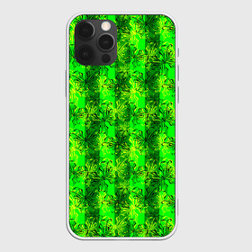 Чехол для iPhone 12 Pro с принтом Неоновый полосатый узор  в Новосибирске, силикон | область печати: задняя сторона чехла, без боковых панелей | бабочки | вертикальные полосы | зеленый | летний | неоновый | неоновый зеленый | современный | яркий узор