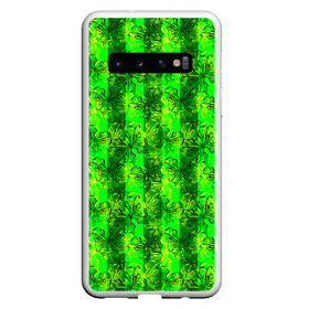 Чехол для Samsung Galaxy S10 с принтом Неоновый полосатый узор  в Новосибирске, Силикон | Область печати: задняя сторона чехла, без боковых панелей | бабочки | вертикальные полосы | зеленый | летний | неоновый | неоновый зеленый | современный | яркий узор