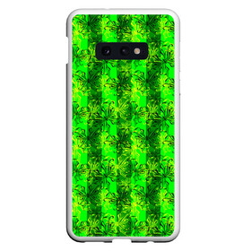 Чехол для Samsung S10E с принтом Неоновый полосатый узор  в Новосибирске, Силикон | Область печати: задняя сторона чехла, без боковых панелей | бабочки | вертикальные полосы | зеленый | летний | неоновый | неоновый зеленый | современный | яркий узор