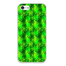 Чехол для iPhone 5/5S матовый с принтом Неоновый полосатый узор  в Новосибирске, Силикон | Область печати: задняя сторона чехла, без боковых панелей | бабочки | вертикальные полосы | зеленый | летний | неоновый | неоновый зеленый | современный | яркий узор