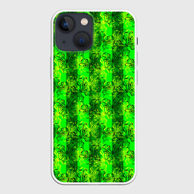 Чехол для iPhone 13 mini с принтом Неоновый полосатый узор в Новосибирске,  |  | Тематика изображения на принте: бабочки | вертикальные полосы | зеленый | летний | неоновый | неоновый зеленый | современный | яркий узор