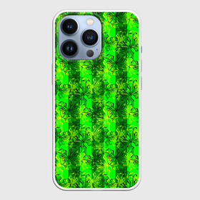 Чехол для iPhone 13 Pro с принтом Неоновый полосатый узор в Новосибирске,  |  | Тематика изображения на принте: бабочки | вертикальные полосы | зеленый | летний | неоновый | неоновый зеленый | современный | яркий узор