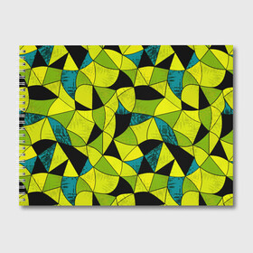 Альбом для рисования с принтом Гранжевый яркий зеленый  в Новосибирске, 100% бумага
 | матовая бумага, плотность 200 мг. | абстрактный | гранжевая текстура | зеленый | летний | молодежный | современный | ярко желтый