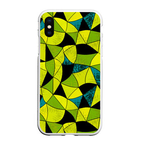 Чехол для iPhone XS Max матовый с принтом Гранжевый яркий зеленый  в Новосибирске, Силикон | Область печати: задняя сторона чехла, без боковых панелей | абстрактный | гранжевая текстура | зеленый | летний | молодежный | современный | ярко желтый