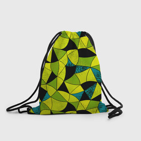 Рюкзак-мешок 3D с принтом Гранжевый яркий зеленый  в Новосибирске, 100% полиэстер | плотность ткани — 200 г/м2, размер — 35 х 45 см; лямки — толстые шнурки, застежка на шнуровке, без карманов и подкладки | абстрактный | гранжевая текстура | зеленый | летний | молодежный | современный | ярко желтый