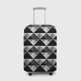 Чехол для чемодана 3D с принтом Современный геометрический  в Новосибирске, 86% полиэфир, 14% спандекс | двустороннее нанесение принта, прорези для ручек и колес | абстрактный | геометрический фигуры | модный | полигональный | популярный | треугольники | черно белый