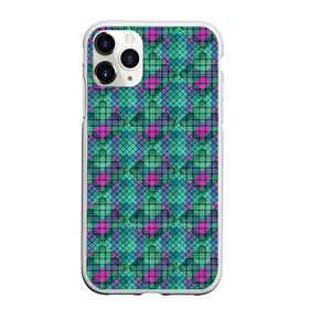 Чехол для iPhone 11 Pro матовый с принтом Бирюзовый клетчатый узор в Новосибирске, Силикон |  | абстрактный | бирюзовый | клетка | модный | плед | разноцветный плед | современный | шотландка