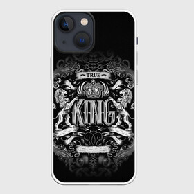Чехол для iPhone 13 mini с принтом КОРОЛЕВСКИЙ ЧЁРНЫЙ в Новосибирске,  |  | король | корона | лев | размытие | узоры. символ