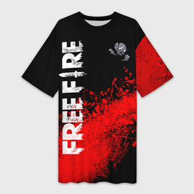 Платье-футболка 3D с принтом FREE FIRE (Фри Фаер) в Новосибирске,  |  | ff | free fire | game | gamer | games | garena | pro gamer | гарена | гексагон | игра | текстура | фри фаер | фф